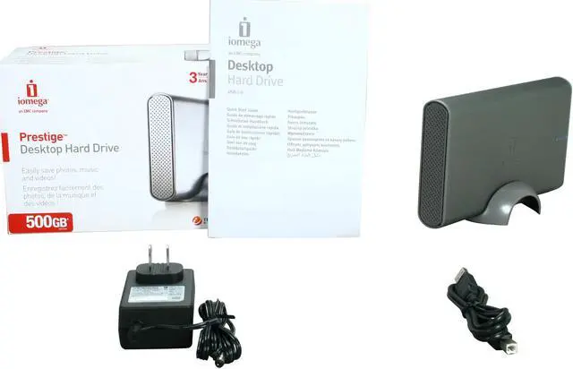 Alt view image 5 of 5 - iomega Prestige Desktop 500GB USB 2.0 3.5" External Hard Drive 34270