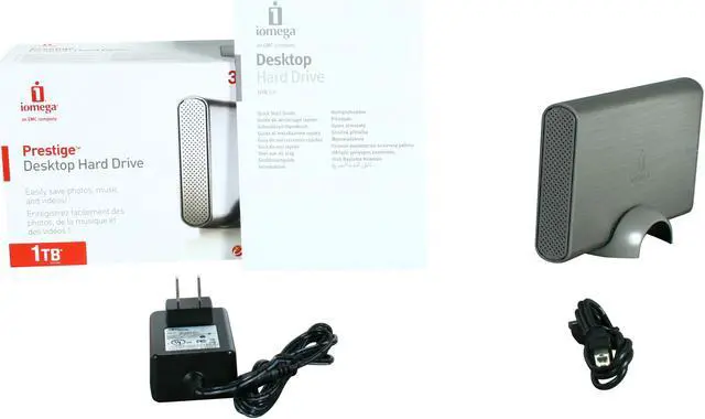 Alt view image 5 of 5 - iomega Prestige Desktop 1TB USB 2.0 3.5" External Hard Drive 34275