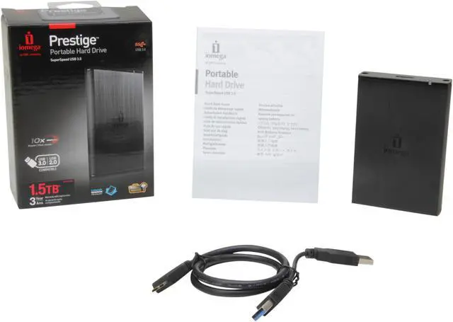 Alt view image 5 of 5 - iomega Prestige Portable 1.5TB USB 3.0 2.5" External Hard Drive 35213 Black