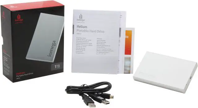 Alt view image 5 of 5 - iomega Helium 1TB USB 2.0 2.5" Portable Hard Drive 35423 Silver