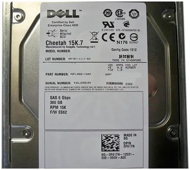 Alt view image 5 of 5 - Dell F617N 300GB 15000 RPM 16MB Cache SAS 6Gb/s 3.5" Internal Hard Drive Bare Drive