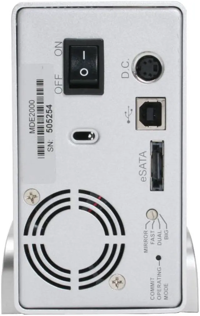 Alt view image 4 of 7 - Fantom G-Force MegaDisk MDE2000 2TB USB 2.0 / eSATA  2 Disk RAID Array
