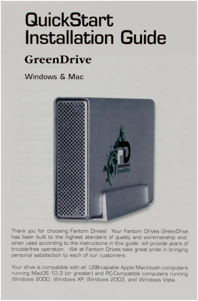 Alt view image 7 of 8 - Fantom Drives 500GB USB 2.0 / eSATA 3.5" GreenDrive External Hard Drive GD500EU