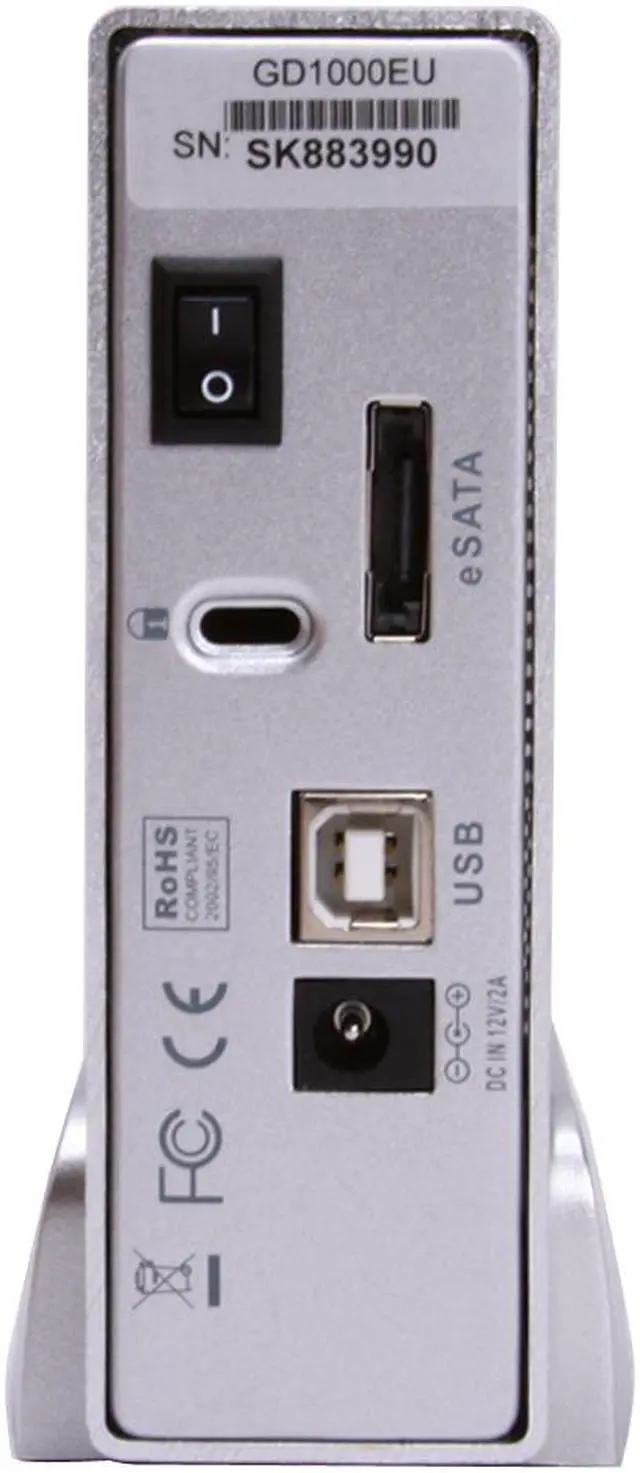 Alt view image 4 of 7 - Fantom Drives GreenDrive 1TB USB 2.0 / eSATA 3.5" GreenDrive External Hard Drive GD1000EU