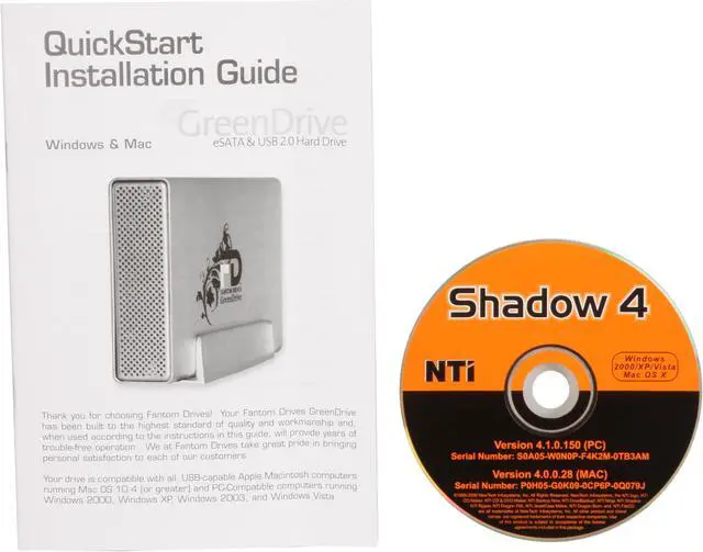 Alt view image 6 of 7 - Fantom Drives GreenDrive II 1TB USB 2.0 / eSATA 3.5" External Hard Drive with NTI Shadow 4 Backup Software GDII1000EU