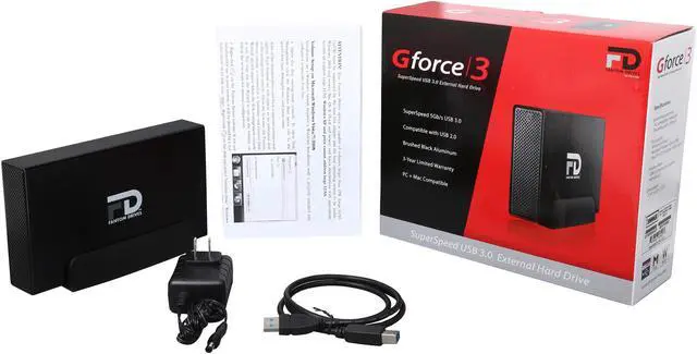 Alt view image 5 of 5 - Fantom Drives G-Force3 Pro 3TB USB 3.0 Aluminum Desktop External Hard Drive GF3B3000UP Black