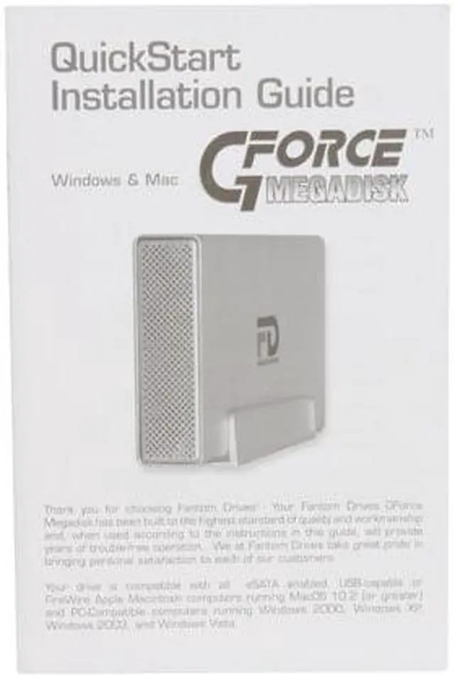 Alt view image 6 of 7 - Fantom Drives G-Force 1TB USB 2.0 / Firewire400 / eSATA 3.5" Triple Interface External Hard Drive GF1000T