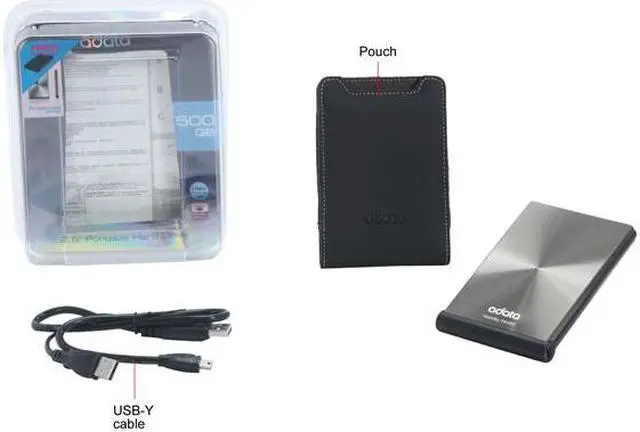 Alt view image 5 of 5 - ADATA 500GB USB 2.0 2.5" Portable Hard Drive ANH92-500GU-RSV Silver