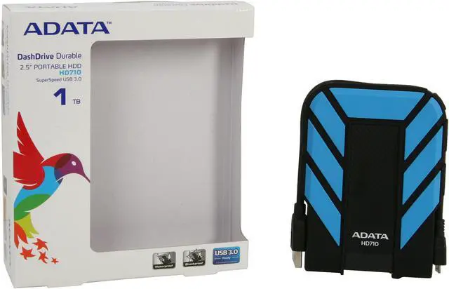 Alt view image 6 of 6 - ADATA 1TB HD710 Waterproof / Dustproof / Shock-Resistant USB 3.0 External Hard Drive USB 3.0 Model AHD710-1TU3-CBL Blue