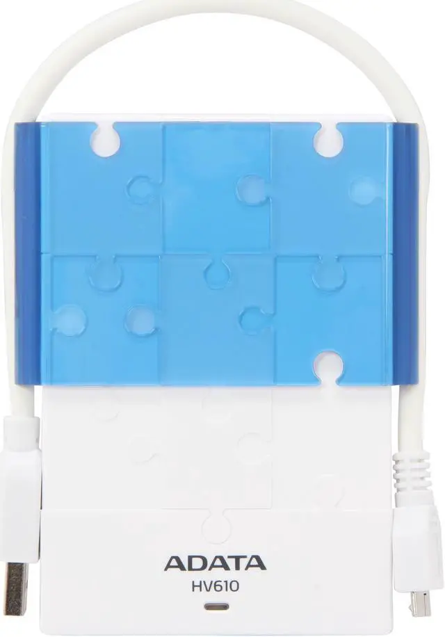 Alt view image 2 of 6 - ADATA DashDrive HV610 500GB USB 3.0 2.5" External Hard Drive AHV610-500GU3-CWHBL White