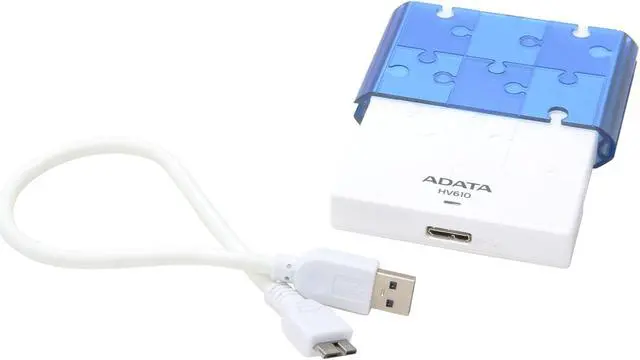 Alt view image 3 of 6 - ADATA DashDrive HV610 500GB USB 3.0 2.5" External Hard Drive AHV610-500GU3-CWHBL White