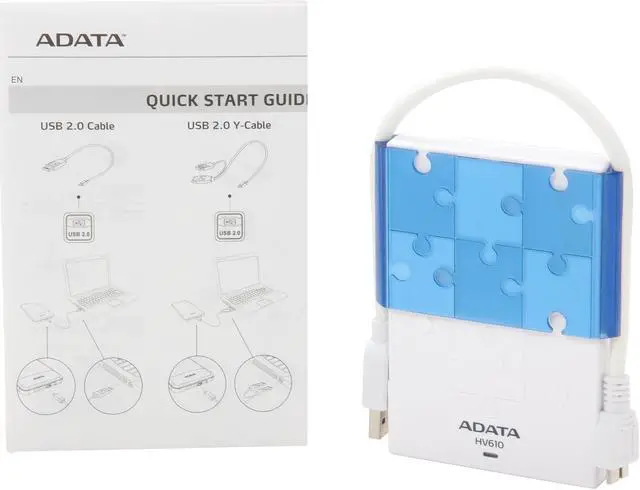 Alt view image 5 of 6 - ADATA DashDrive HV610 500GB USB 3.0 2.5" External Hard Drive AHV610-500GU3-CWHBL White