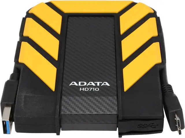 Alt view image 3 of 7 - ADATA 2TB HD710 Waterproof / Dustproof / Shock-Resistant USB 3.0 External Hard Drive USB 3.0 Model AHD710-2TU3-CYL Yellow