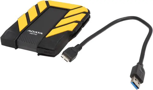 Alt view image 7 of 7 - ADATA 2TB HD710 Waterproof / Dustproof / Shock-Resistant USB 3.0 External Hard Drive USB 3.0 Model AHD710-2TU3-CYL Yellow