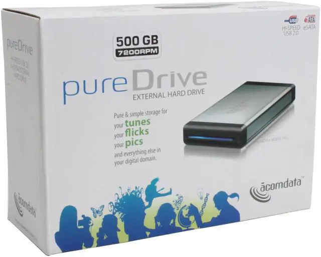 Alt view image 7 of 7 - acomdata PureDrive 500GB USB 2.0 / eSATA 3.5" External Hard Drive PDHD500USE-72