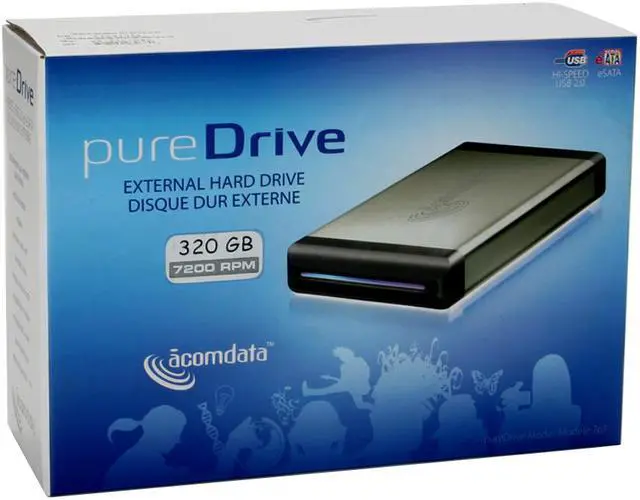 Alt view image 7 of 7 - acomdata PureDrive 320GB USB 2.0 / eSATA 3.5" External Hard Drive PDHD320USE-72