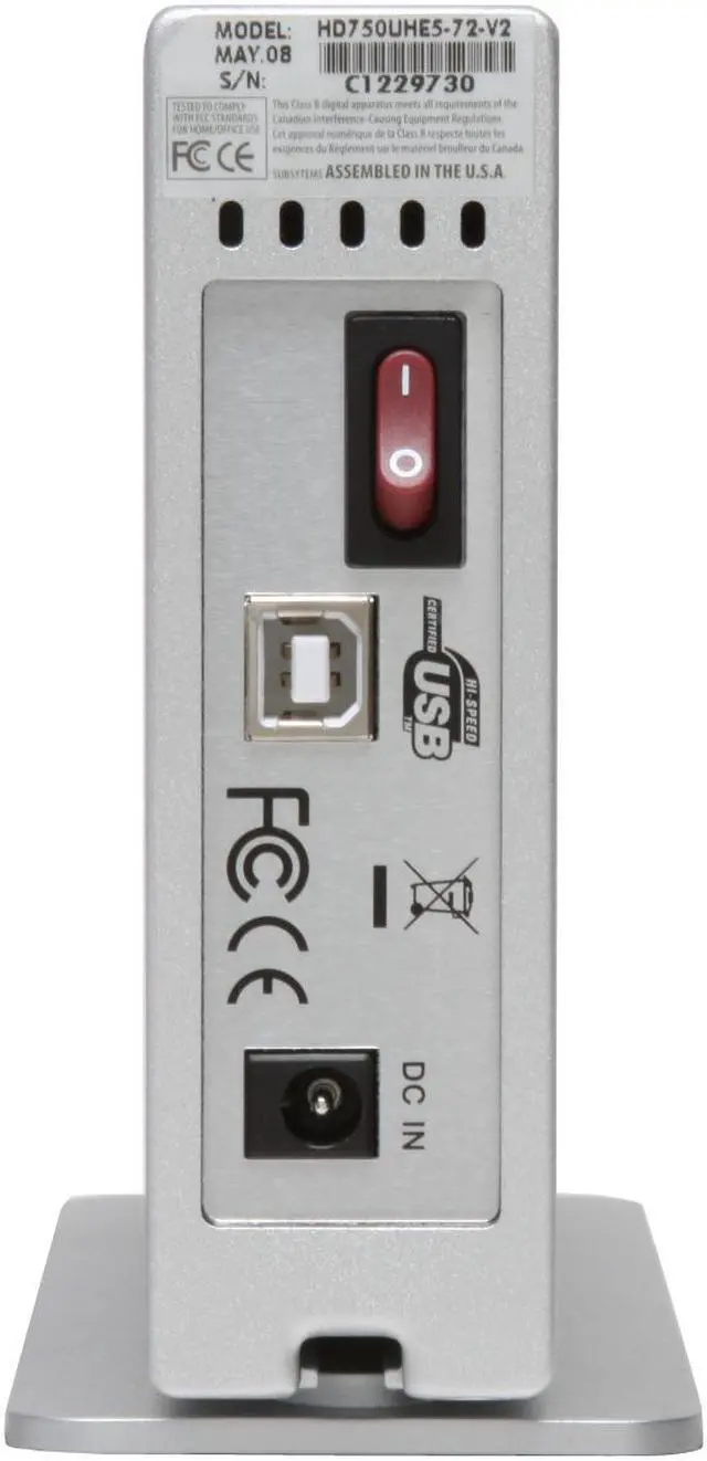 Alt view image 4 of 7 - acomdata Hybrid Drive V2 750GB USB 2.0 3.5" External Hard Drive HD750UHE5-V2