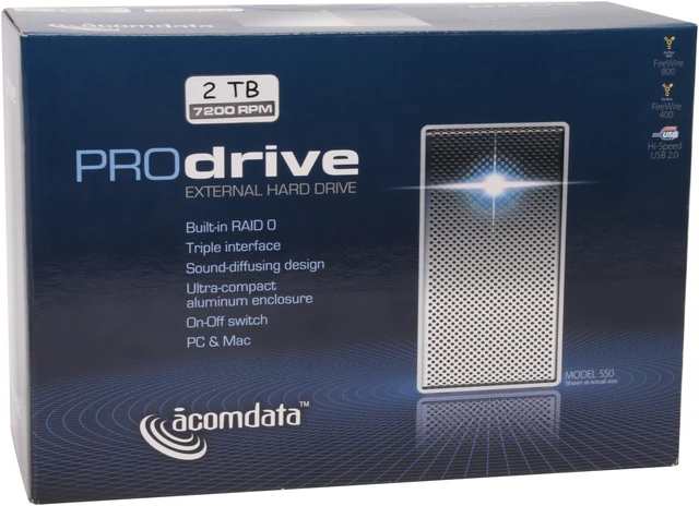 acomdata DualDrive PRO 2TB USB 2.0 / Firewire400 / Firewire800 3.5 ...