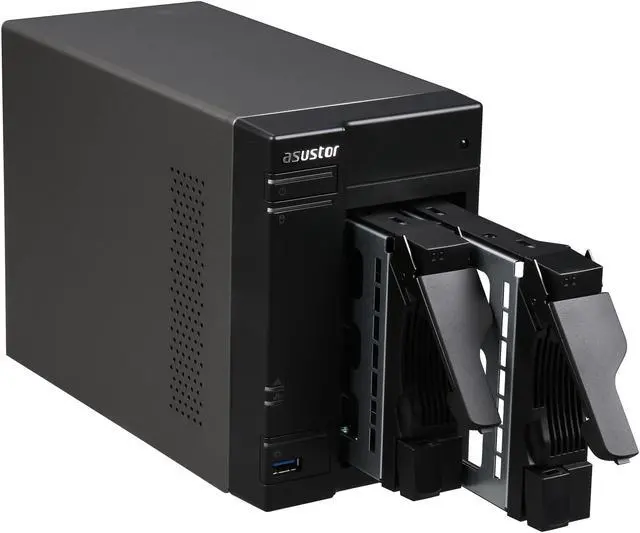 Alt view image 5 of 6 - Asustor AS6102T 2-Bay NAS, Intel Celeron Dual-Core, 2 GB SO-DIMM DDR3L, GbE x 2, USB 3.0 & eSATA, WoL, System Sleep Mode, AES-NI hardware encryption