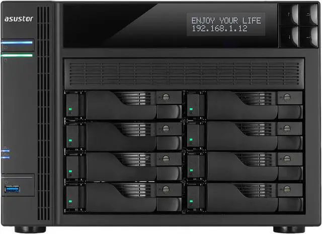 Alt view image 2 of 7 - Asustor AS6208T, 8-Bay NAS (Diskless), Intel Celeron 1.6 GHz Quad-Core, 4GB RAM