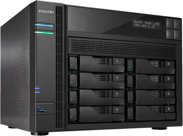 Alt view image 3 of 7 - Asustor AS6208T, 8-Bay NAS (Diskless), Intel Celeron 1.6 GHz Quad-Core, 4GB RAM