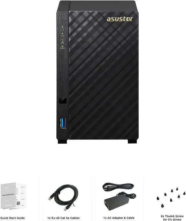 Alt view image 4 of 5 - Asustor AS1002T v2 2 Bay Desktop NAS (Diskless)