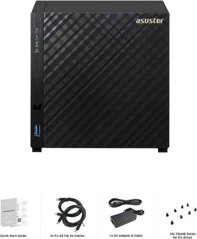 Alt view image 4 of 6 - Asustor AS3204T v2, 4-Bay NAS (Diskless), Intel Celeron 1.6 GHz Quad-Core, 2GB RAM, Personal Cloud NAS