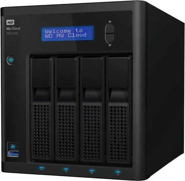Main image of WD 40TB My Cloud PR4100 Pro Series Media Server w/ Transcoding for Mac/PC & iOS/Android, NAS (WDBNFA0400KBK-NESN)
