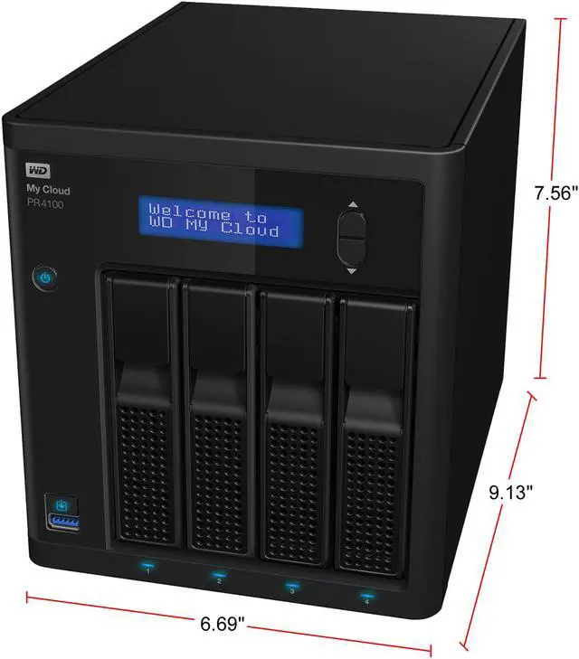 Alt view image 5 of 5 - WD 40TB My Cloud PR4100 Pro Series Media Server w/ Transcoding for Mac/PC & iOS/Android, NAS (WDBNFA0400KBK-NESN)