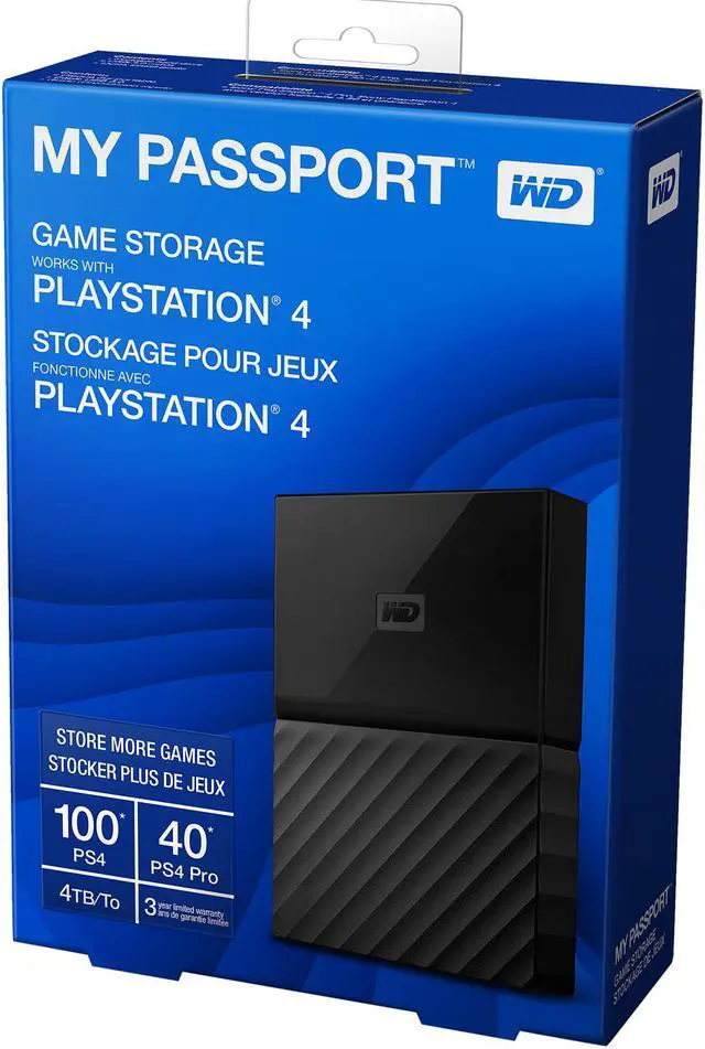 Alt view image 6 of 6 - WD 4TB My Passport Portable Gaming Hard Drive - USB 3.0 - WDBZGE0040BBK-NESN