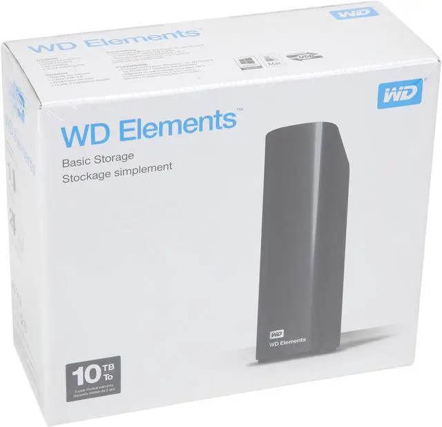 Alt view image 7 of 7 - WD Elements 10TB USB 3.0 Desktop External Hard Drive WDBWLG0100HBK-NESN Black