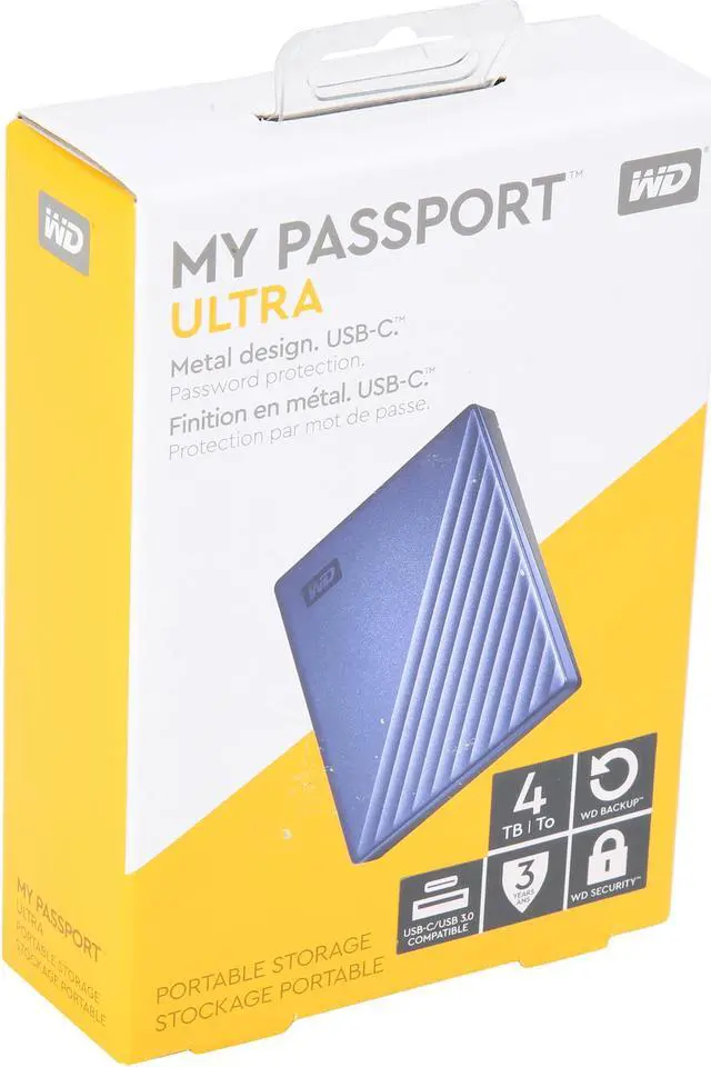 Alt view image 8 of 8 - WD 4TB Blue My Passport Ultra Portable Storage External Hard Drive USB-C for PC/Windows (WDBFTM0040BBL-WESN)