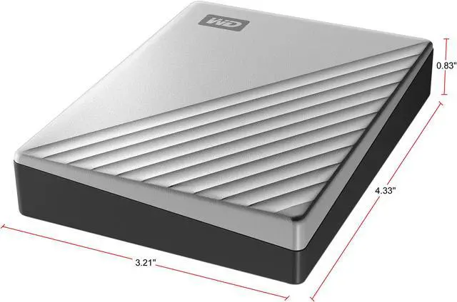 Alt view image 4 of 5 - WD 4TB Silver My Passport Ultra Portable Storage External Hard Drive USB-C for Mac (WDBPMV0040BSL-WESN)