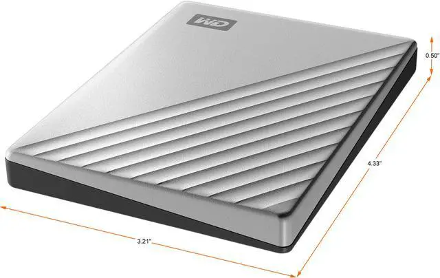 Alt view image 9 of 10 - WD 1TB Silver My Passport Ultra Portable Storage External Hard Drive USB-C for PC/Windows (WDBC3C0010BSL-WESN)