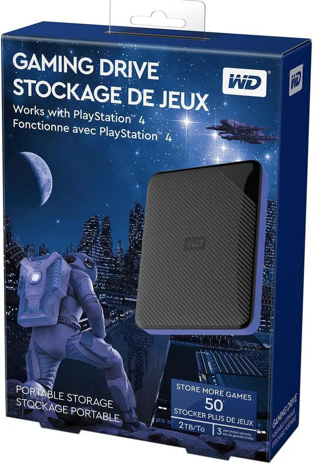 Alt view image 6 of 6 - WD 2TB Gaming Drive Black External Hard Drive for Playstation/Xbox & PC - USB 3.0 (WDBDFF0020BBK-WESN)