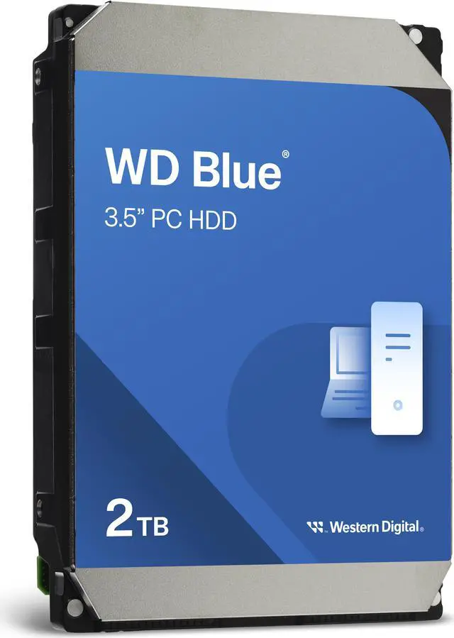 Alt view image 2 of 8 - WD Blue 2TB Desktop Hard Disk Drive - 5400 RPM SATA 6Gb/s 256MB Cache 3.5 Inch - WD20EZAZ