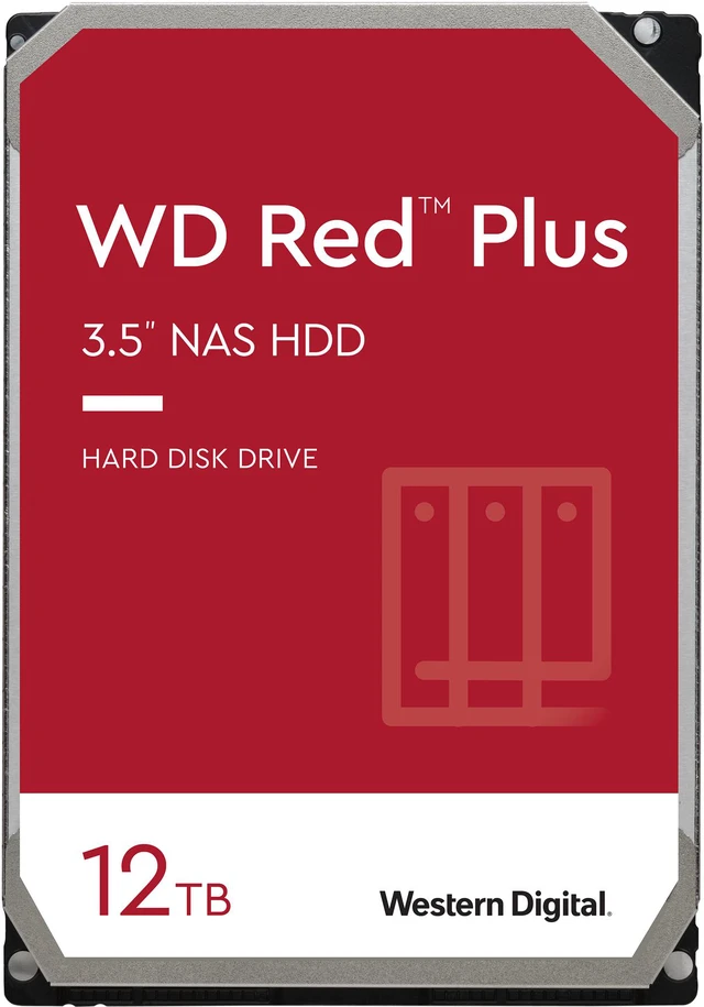 Main image of WD Red Plus 12TB NAS Hard Disk Drive - 5400 RPM Class SATA 6Gb/s, CMR, 256MB Cache, 3.5 Inch - WD120EFAX