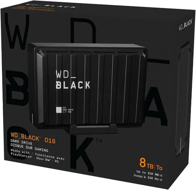 Alt view image 12 of 12 - WD Black 8TB D10 Game Drive Desktop External Hard Drive for PS4/Xbox One/PC/Mac USB 3.2 (WDBA3P0080HBK-NESN)