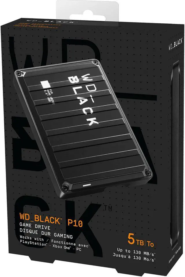 Alt view image 10 of 10 - WD Black 5TB P10 Game Drive Portable External Hard Drive for PS5/PS4/Xbox One/PC/Mac USB 3.2 (WDBA3A0050BBK-WESN)