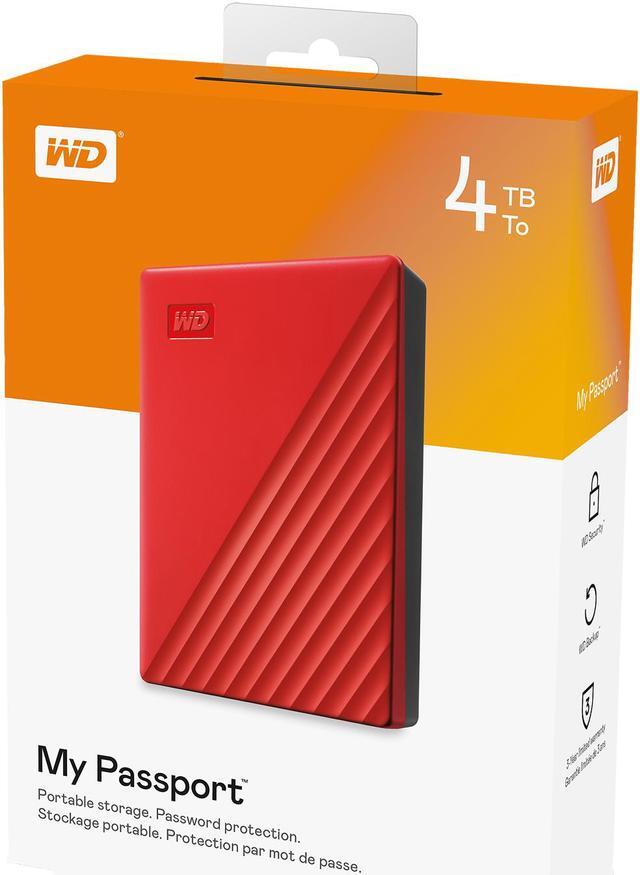 Alt view image 6 of 6 - WD 4TB My Passport Portable Storage External Hard Drive USB 3.2 for PC/MAC Red (WDBPKJ0040BRD-WESN)