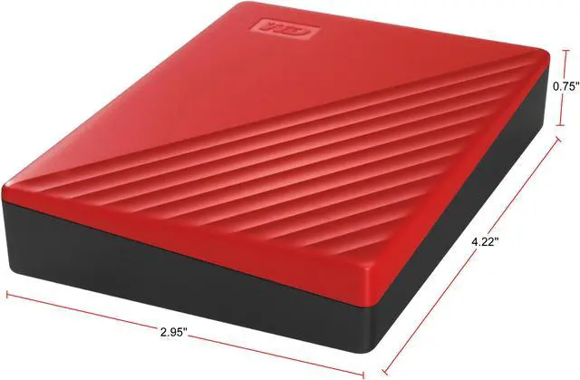 Alt view image 4 of 6 - WD 4TB My Passport Portable Storage External Hard Drive USB 3.2 for PC/MAC Red (WDBPKJ0040BRD-WESN)