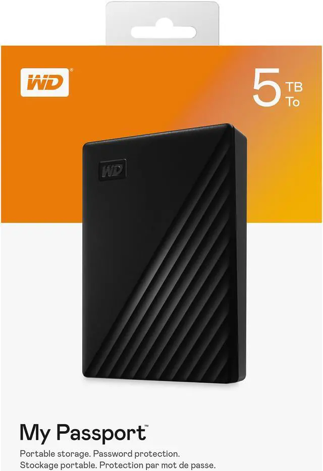 Alt view image 7 of 7 - WD 5TB My Passport Portable Storage External Hard Drive USB 3.2 for PC/MAC Black (WDBPKJ0050BBK-WESN)