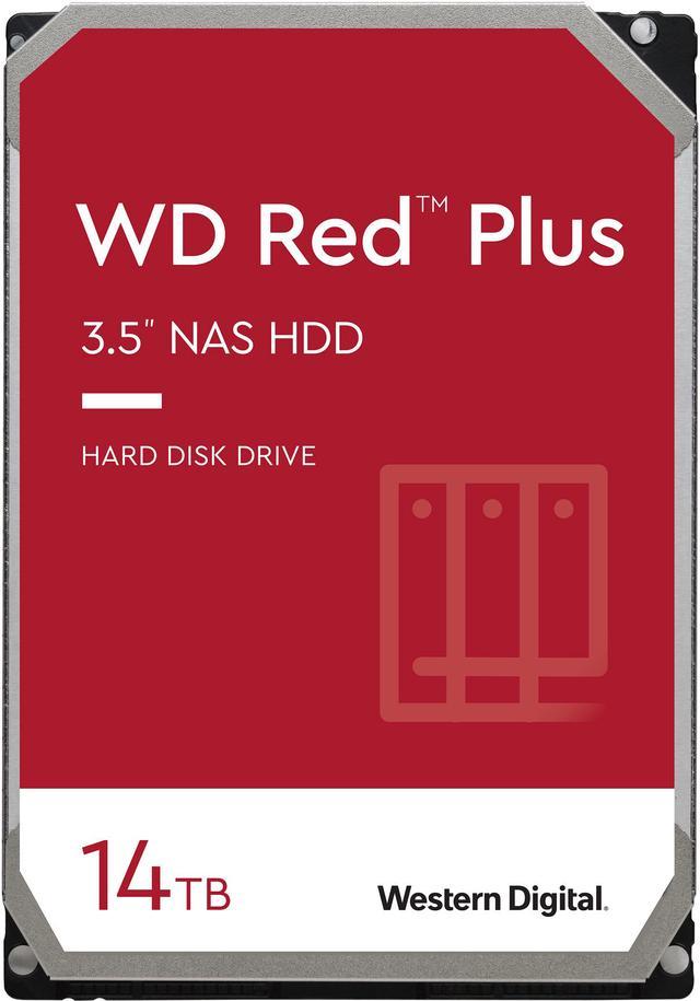 WD Red Plus 14TB NAS Hard Disk Drive - 5400 RPM Class SATA 6Gb/s, CMR,  512MB Cache, 3.5 Inch - WD140EFFX