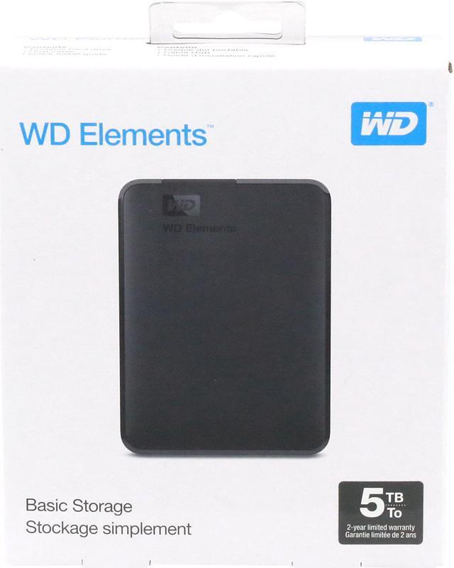 Alt view image 12 of 12 - WD 5TB Elements Portable Storage USB 3.0 Model WDBU6Y0050BBK-WESN Black