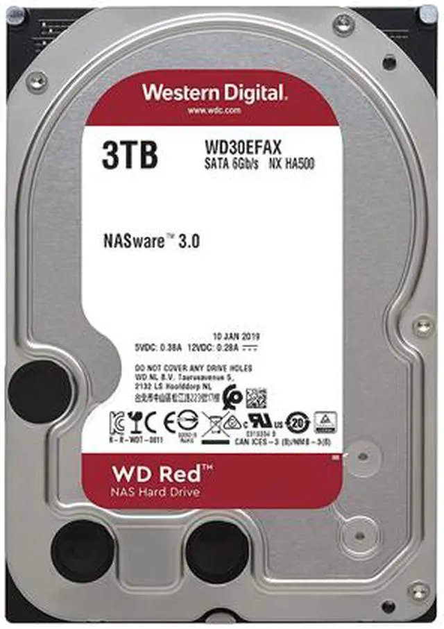 Alt view image 3 of 6 - WD Red 3TB NAS Internal Hard Drive - 5400 RPM Class, SATA 6Gb/s, SMR, 256MB Cache, 3.5" - WD30EFAX