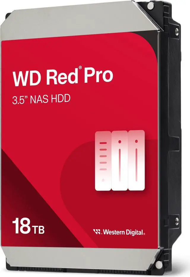 Alt view image 3 of 3 - Western Digital 18TB WD Red Pro NAS Internal Hard Drive HDD - 7200 RPM, SATA 6 Gb/s, CMR, 256 MB Cache, 3.5" - WD181KFGX