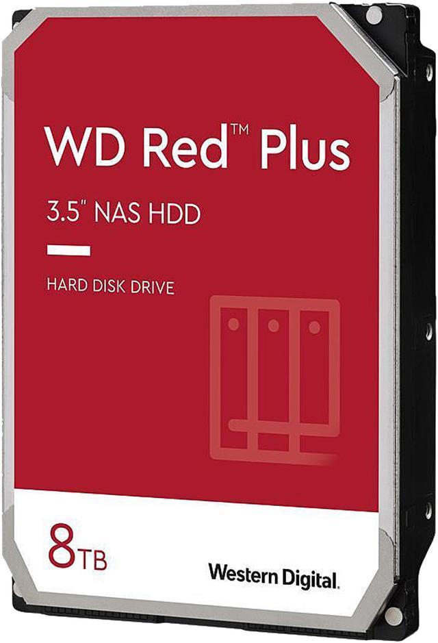 WD Red Plus 8TB CMR NAS Hard Drive HDD - 5640 RPM, SATA 6 Gb/s 