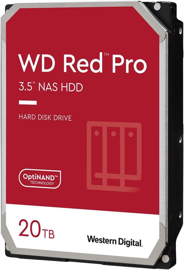 Western Digital 20TB WD Red Pro NAS Internal Hard Drive HDD - 7200 RPM,  SATA 6 Gb/s, CMR, 512 MB Cache, 3.5