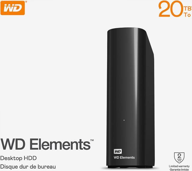 Alt view image 7 of 7 - WD Elements 20TB USB 3.0 Desktop External Hard Drive WDBWLG0200HBK-NESN Black