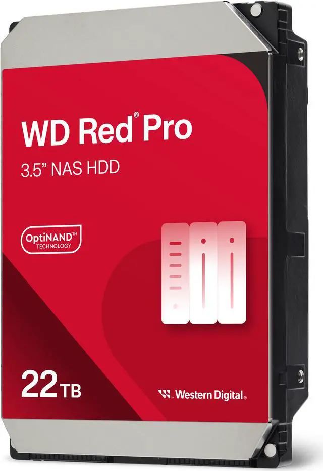 Alt view image 3 of 7 - Western Digital 22TB WD Red Pro NAS Internal Hard Drive HDD - 7200 RPM, SATA 6 Gb/s, CMR, 512 MB Cache, 3.5" - WD221KFGX